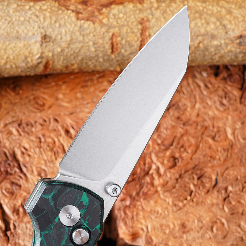 Tunaifire GT-T0070-3 Folding Knife VG10 Blade Luminous Carbon Fiber Handle Stone Wash Tactical Pocket Knife