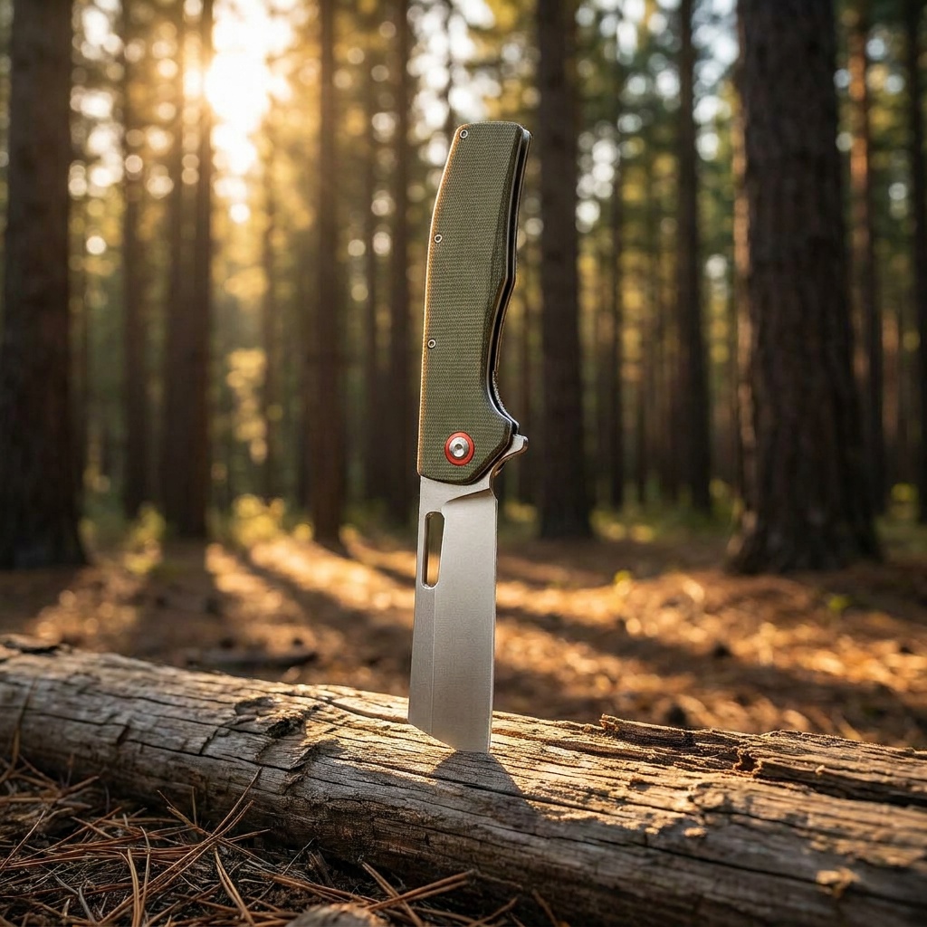 Tunafire Knife GT955 Flipper Folding Knife 3.5" D2 Stone washing Blade Micarta Handle Tactical Survival Pocket Knife
