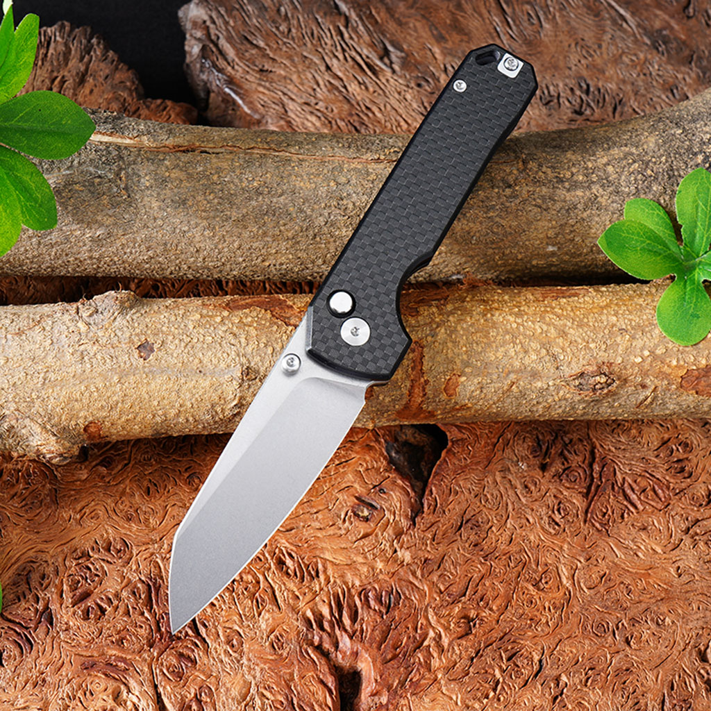 Tunafire knife GT-T0070-3  Folding EDC Knife |2.99" VG10 Blade, Carbon Fiber Handle, Ball Bearing, 81g Lightweight Stonewash Pocket Knife