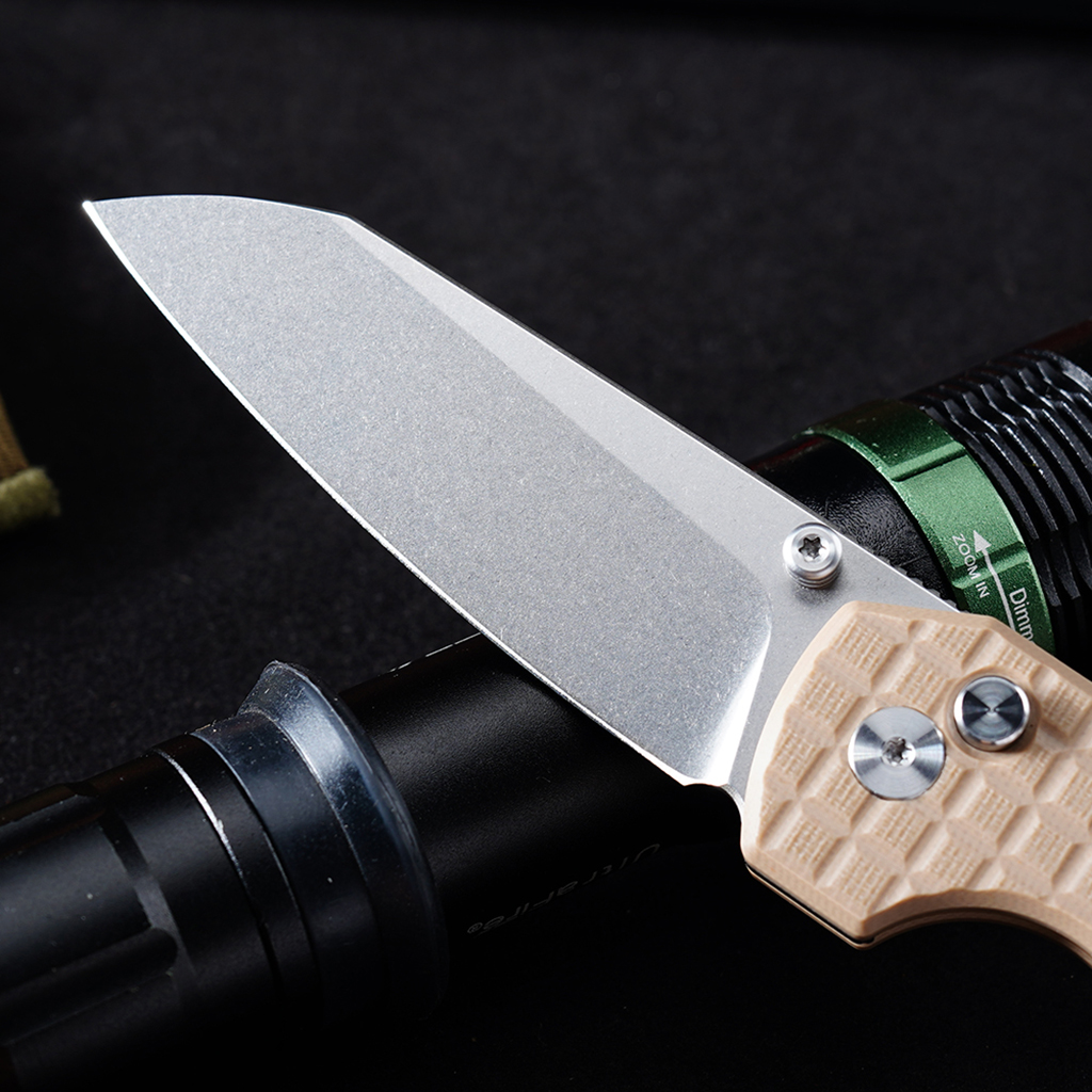 Tunafire knife GT-T0070-4 VG10 Blade Ball Bearing Quick Open Folding Knife Button lock G10 Handle Outdoor Survival Tool