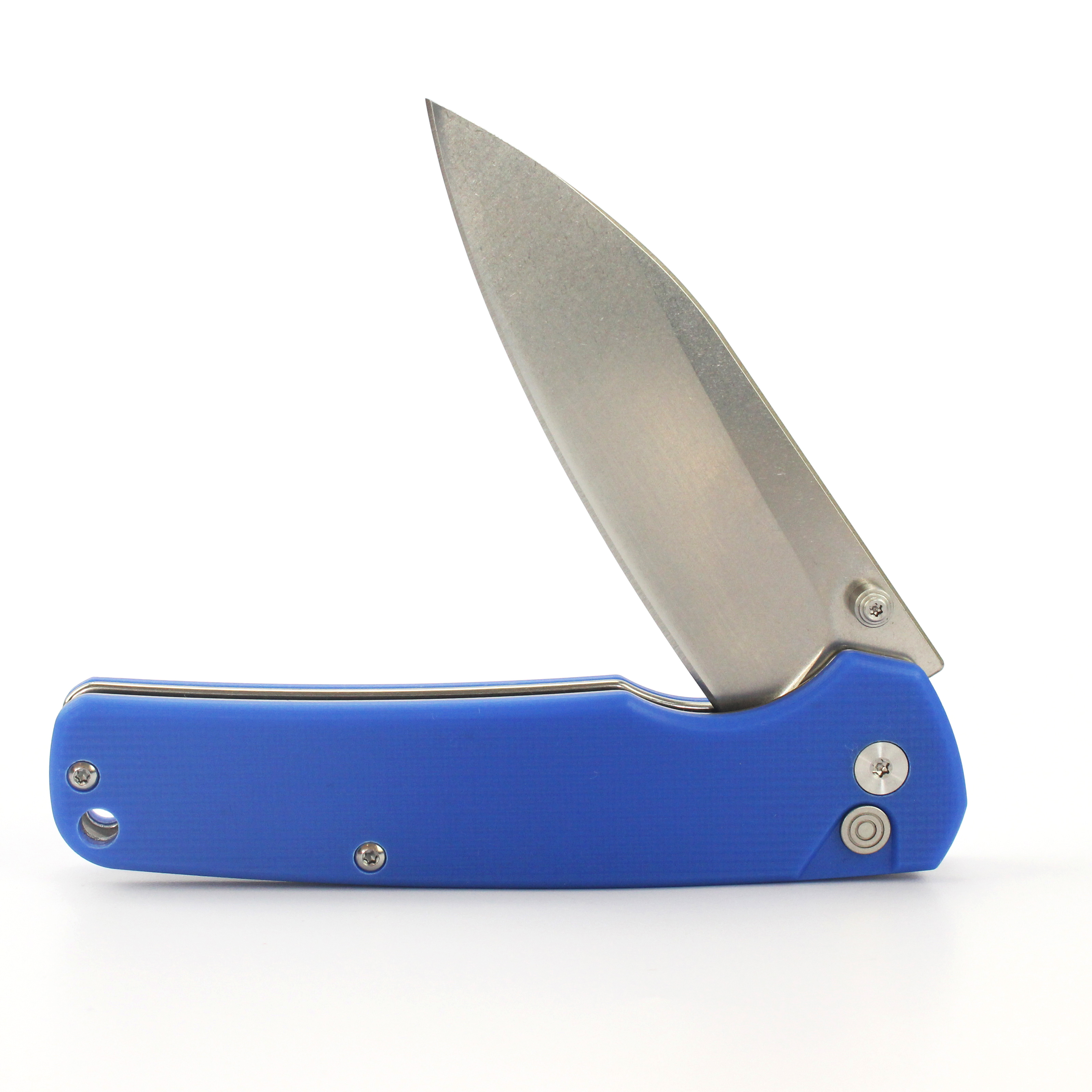 Tunafire Knife |GT-T0036 3.4" | D2 Stonewash Blade | G10 Blue Handle | Button Liner Lock | EDC Camping Pocket Knives