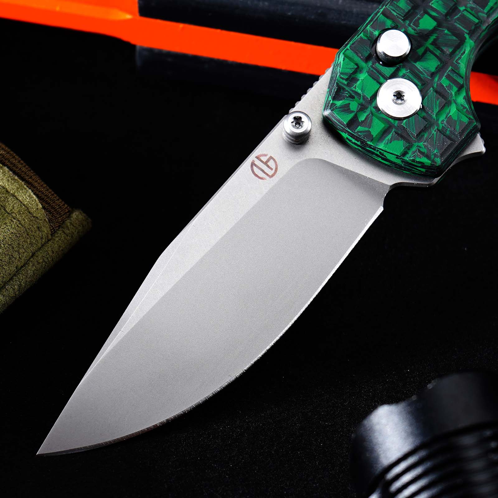 Tunafire Knife GT‑T0073‑7 VG‑10 Folding Knife, Carbon Fiber Handle Ball Bearing Stonewashed EDC Pocket Knife